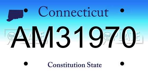 AM31970 Connecticut License Plate