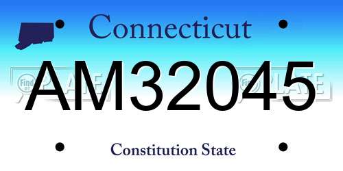 AM32045 Connecticut License Plate
