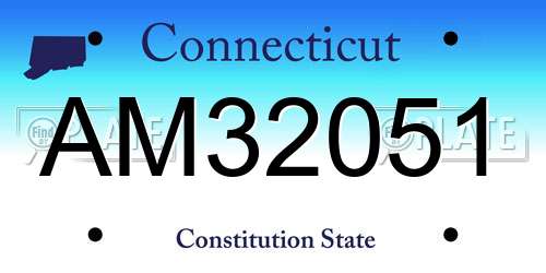 AM32051 Connecticut License Plate