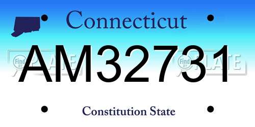 AM32731 Connecticut License Plate