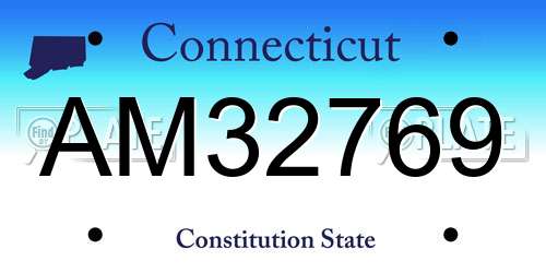 AM32769 Connecticut License Plate