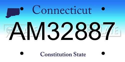 AM32887 Connecticut License Plate