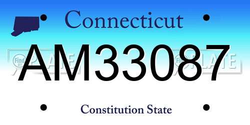 AM33087 Connecticut License Plate