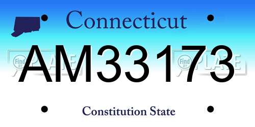 AM33173 Connecticut License Plate