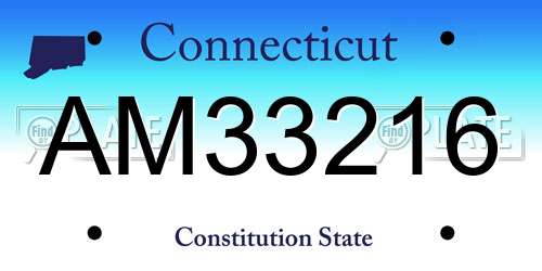 AM33216 Connecticut License Plate