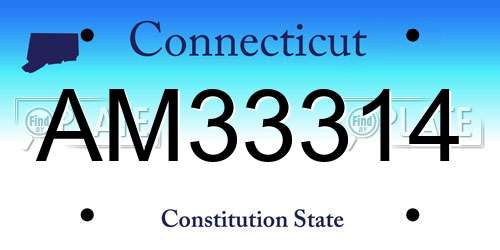 AM33314 Connecticut License Plate