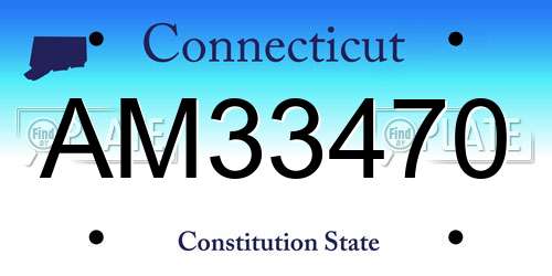 AM33470 Connecticut License Plate