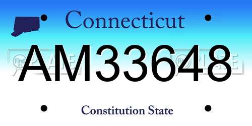 AM33648 Connecticut License Plate