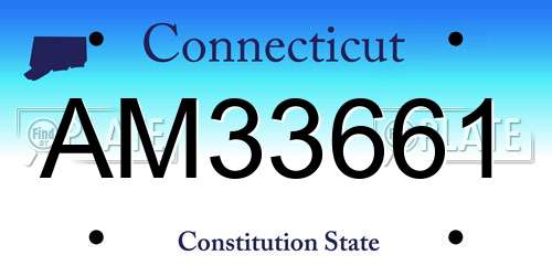 AM33661 Connecticut License Plate