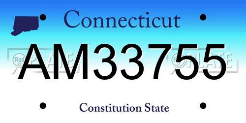 AM33755 Connecticut License Plate