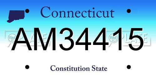 AM34415 Connecticut License Plate