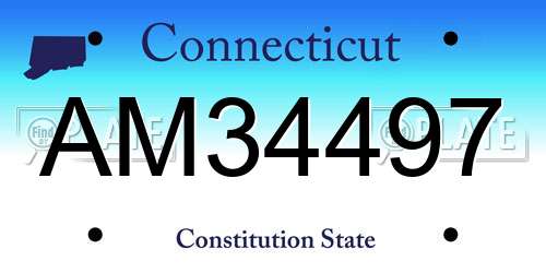 AM34497 Connecticut License Plate