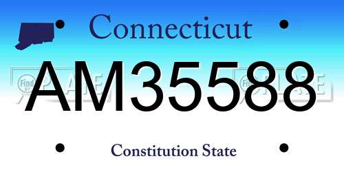AM35588 Connecticut License Plate