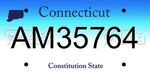 AM35764 Connecticut License Plate
