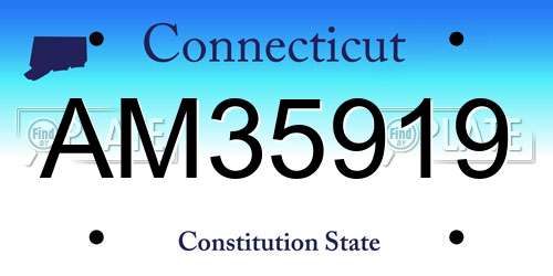 AM35919 Connecticut License Plate