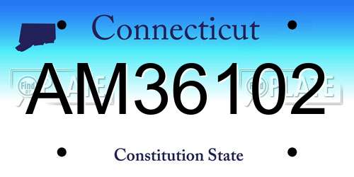 AM36102 Connecticut License Plate