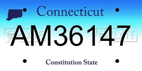 AM36147 Connecticut License Plate