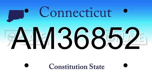 AM36852 Connecticut License Plate