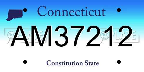 AM37212 Connecticut License Plate