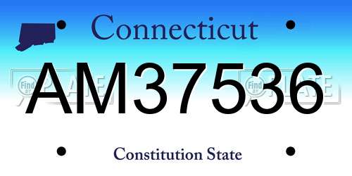 AM37536 Connecticut License Plate