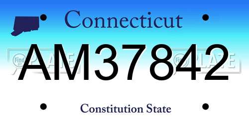 AM37842 Connecticut License Plate