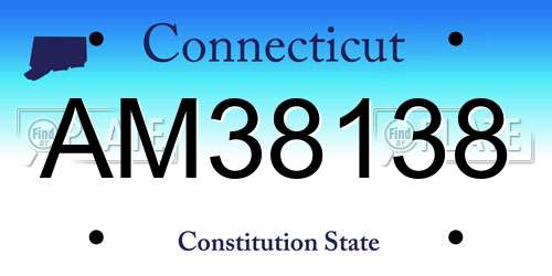 AM38138 Connecticut License Plate