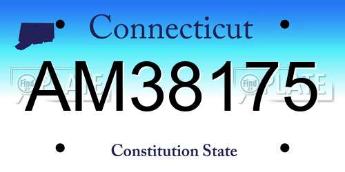 AM38175 Connecticut License Plate