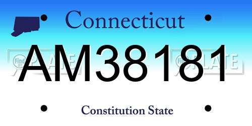AM38181 Connecticut License Plate