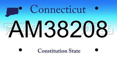 AM38208 Connecticut License Plate