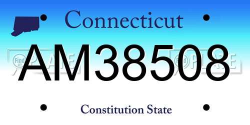 AM38508 Connecticut License Plate