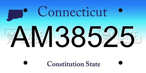 AM38525 Connecticut License Plate