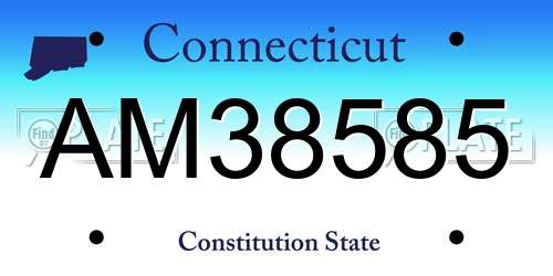 AM38585 Connecticut License Plate