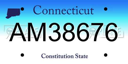 AM38676 Connecticut License Plate