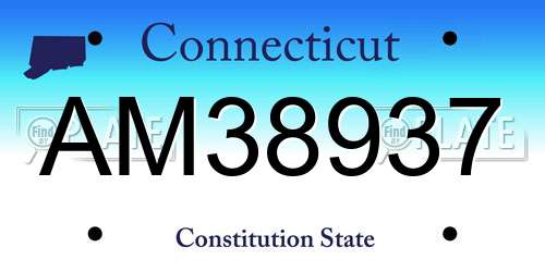 AM38937 Connecticut License Plate