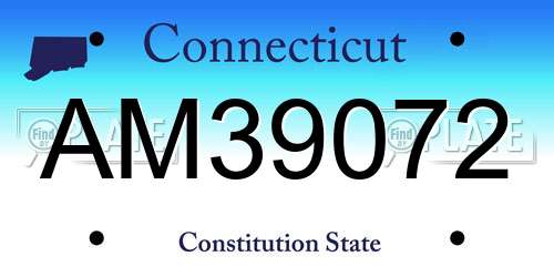 AM39072 Connecticut License Plate