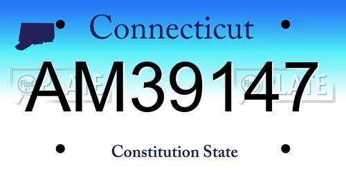 AM39147 Connecticut License Plate