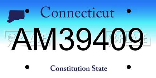 AM39409 Connecticut License Plate