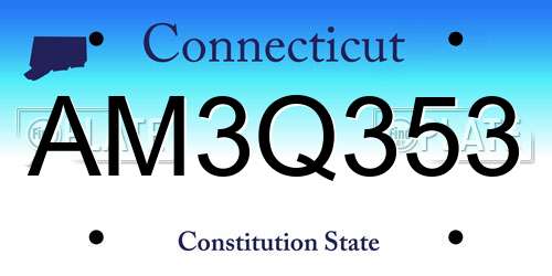 AM3Q353 Connecticut License Plate