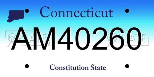 AM40260 Connecticut License Plate