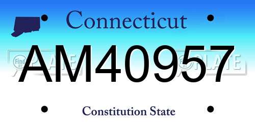 AM40957 Connecticut License Plate