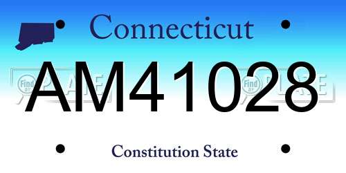 AM41028 Connecticut License Plate