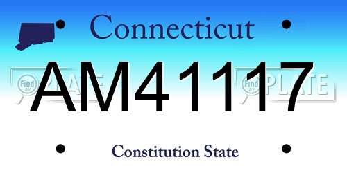 AM41117 Connecticut License Plate
