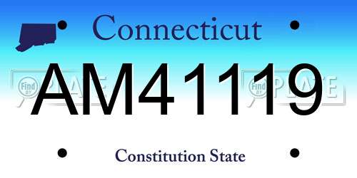 AM41119 Connecticut License Plate