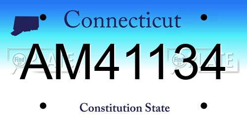 AM41134 Connecticut License Plate