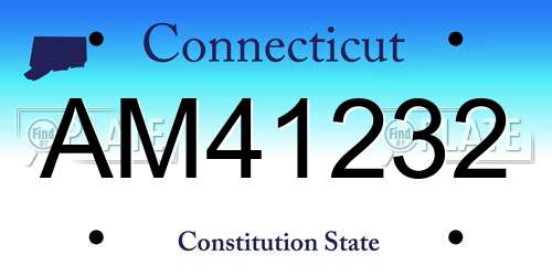 AM41232 Connecticut License Plate