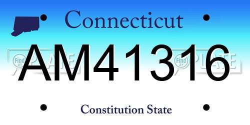 AM41316 Connecticut License Plate