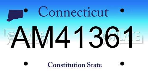 AM41361 Connecticut License Plate