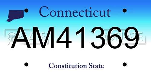 AM41369 Connecticut License Plate