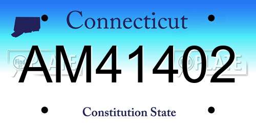 AM41402 Connecticut License Plate
