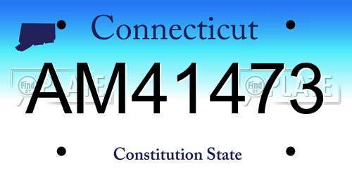 AM41473 Connecticut License Plate